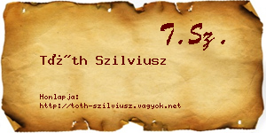 Tóth Szilviusz névjegykártya